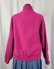 Vtg Champion Magenta Reverse Weave Mock Turtleneck Sweatshirt Chest Logo Size L