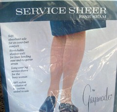Vintage 9 1/2 Long Service Sheer Fine Seam Stockings Length 34″ Gaymode 1960’s