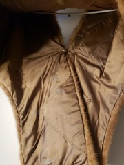 Feuer Furs Chicago Custom Mink Fur Caplet Wrap Shawl Jacket with Satin Cherries