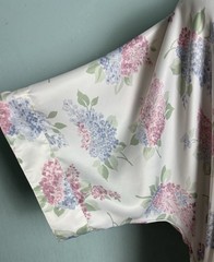 Vintage Laura Adams Satin Chemise Nightgown Robe Hydrangea 2 Pc Set L NWT