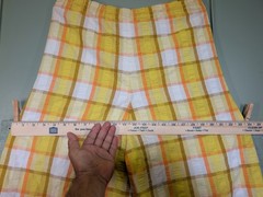 Vintage 60s 70s Handmade Women’s With Xtra Wide Leg Yellow Plaid Pants