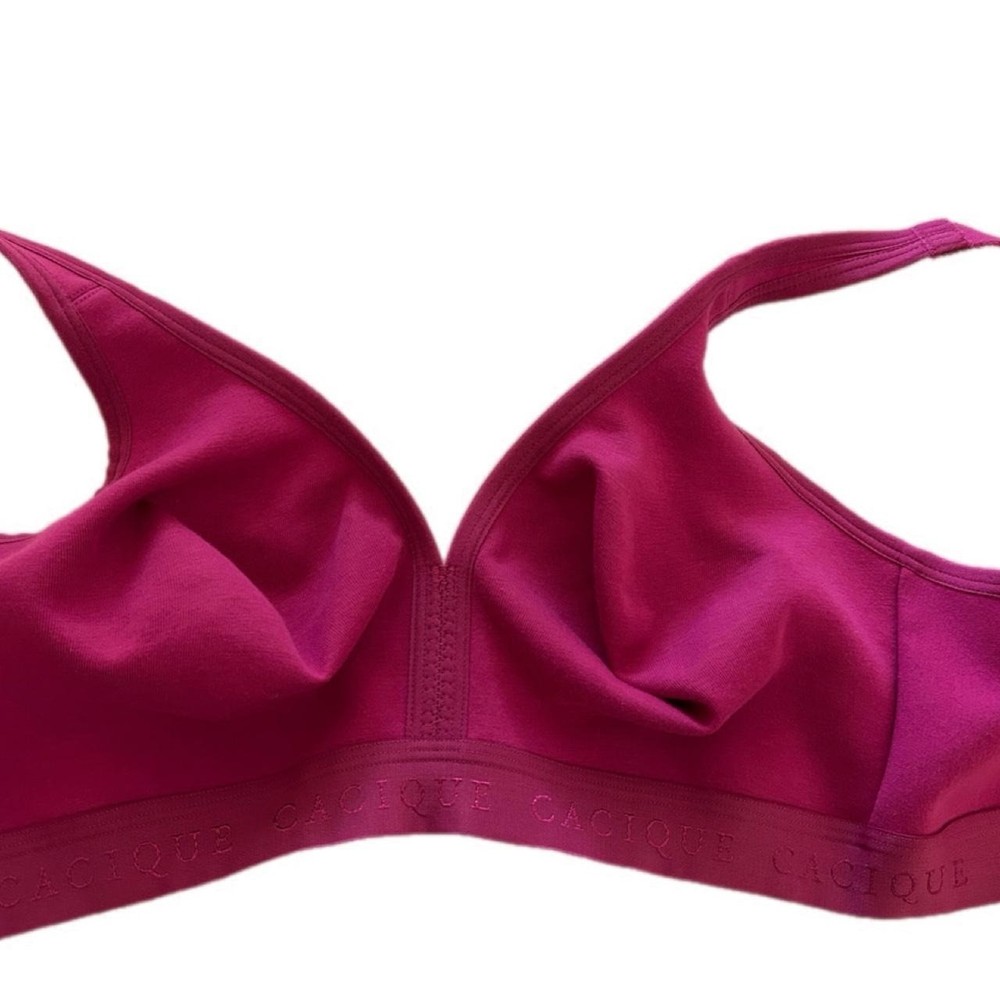 Cacique 40C Wireless Wire Free Soft Womens Pink Bra