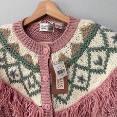 Vtg Women’s Handknit Cardigan Sweater Plus Size 24W Cottagecore Chunky Knit NWT