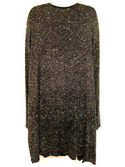 Vintage Ronni Nicole by Ouida Woman 22 Eveningwear Black Sparkle Open Midi Tunic