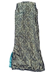 Vintage Hand Made 1950s Gold Green Rich Brocade Gown Large 14 Beautiful