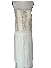 Vintage Scott McClintock Dress Size 8 Ivory Lace Beaded Formal Wedding Bridal