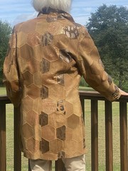 Vintage 80s/90s Patchwork Italian Design Genuine Leather Jacket Size M Rare