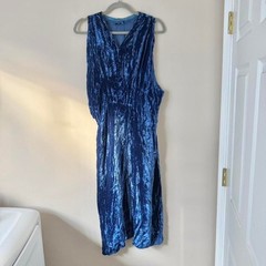 True Vintage Blue Silk Velvet Dress AS IS deconstructed 1920-30 antique handmade