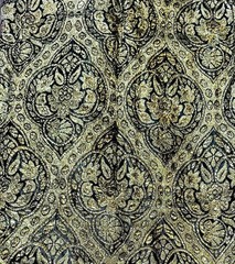 Vintage Hand Made 1950s Gold Green Rich Brocade Gown Large 14 Beautiful