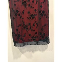 Chesley Red/Black Floral Slip Dress Women’s XL Vintage Y2K Evening Cocktail