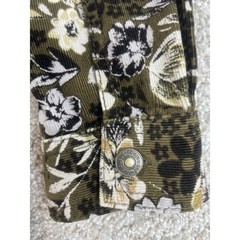Vintage Jeanology Maxi Dress Women’s 4 Corduroy Floral Needle Cord Button Up