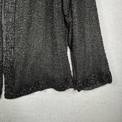 Laurence Kazar Silk Beaded Evening Jacket 4X Vintage Open Front Formal