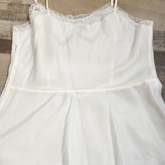 Vintage 1950s Barbizon Full Length Petticoat Lace Accent Side Zip Miss 18 (36 B)