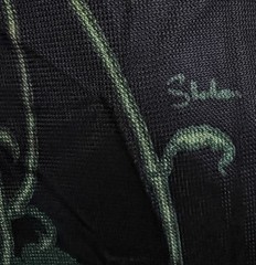 Vintage Alfred Shaheen Asian Inspired Hand Printed Rose Maxi Dress Signed