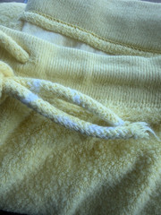 Vintage AU COTON ORIGINAL Terry Cloth Yellow Sweats / Pants / Beach sz M #290