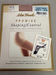Color: Light Taupe Size D Shaping/Control Pantyhose Sheer w- Extra LYCRA