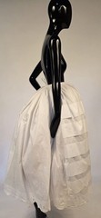 CIVIL WAR 1860’S WHITE PETTICOAT W PLEATING + EYELET EMBROIDERY + PENNED ID