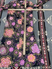 Vintage Psychedelic Floral Prairie Maxi Dress 60s 70s S/M T47