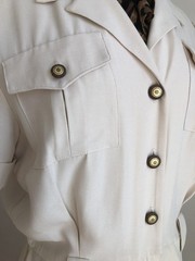 STUNNING NWT VTG STUDIO I New York Beige Bolero Button-Up Leopard Scarf Dress 12