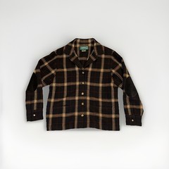 Vintage Lauren By Ralph Lauren Plaid Lambswool Suede Patch Elbows S12 Ladies EUC