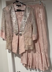 VTG Studio VK Y2K pink tank top & Kimono & Maxi Skirt Set Women’s S/M