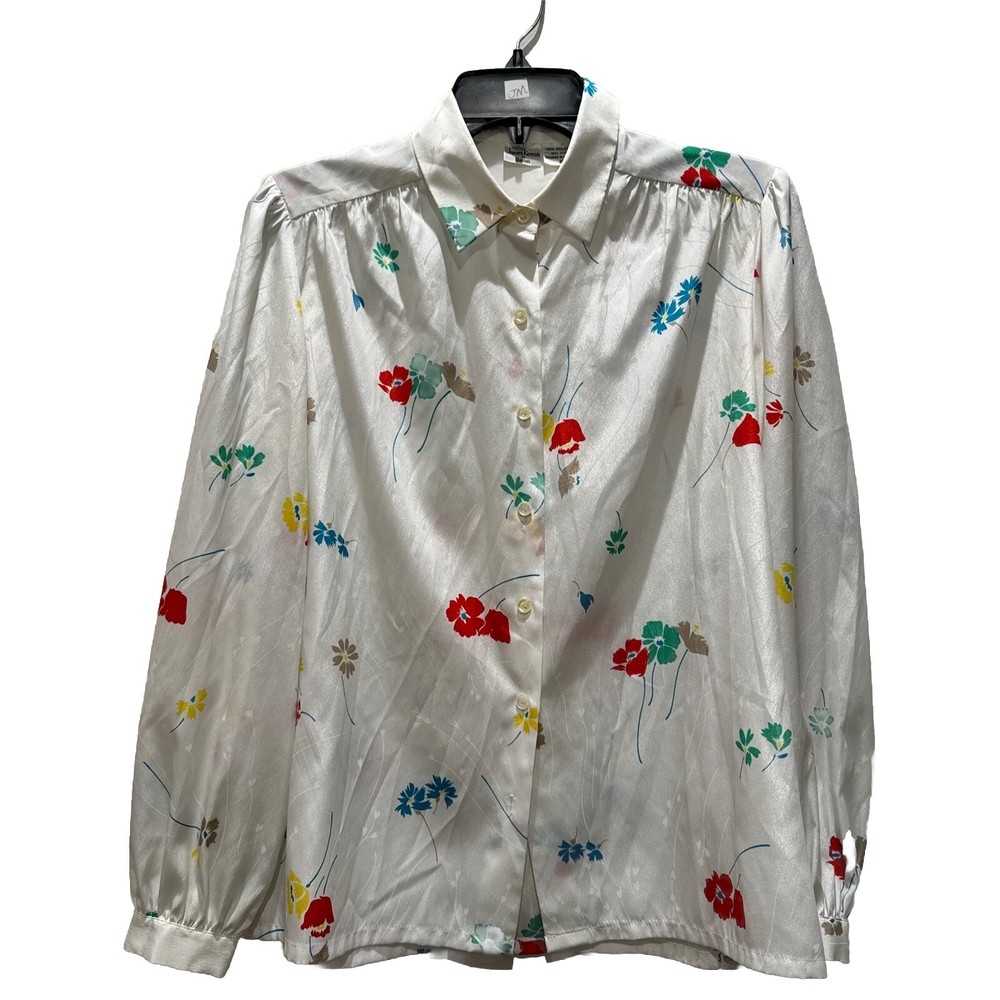 VTG James Kenrob By Dalton Womens sz10 Long Sleeve Button Down 80’s secretary