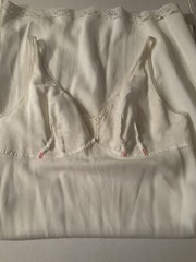 White Full Slip Lingerie Dress by BARBIZON Size 14.5 Lace Bodice Trim S M