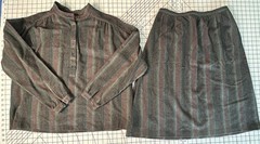 Vintage RARE Pendleton 60s 2 PC 100% Wool Skirt Suit Set Outfit 32IN Waist (M/L)