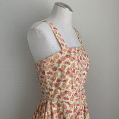 VTG Laura Ashley Maxi Dress US 8 UK 12 Pink Mimosa Floral Cotton Sundress