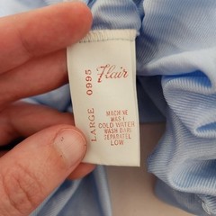 Vintage Flair Union Made Powder Blue Nylon Sleepwear Kimono Robe