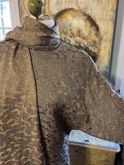 Vintage Raul Blanco Saks Fifth Avenue Silk Cheetah Rhinestone Tunic w/Scarf-12/M