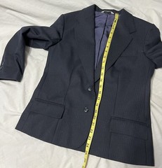 ICI Vintage 100% Wool, lined Suit, Made in Poland Navy pinstriped Womens sz 10
