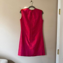 Vintage 60s pink orange iridescent dress AS IS mod shift mini raw silk small