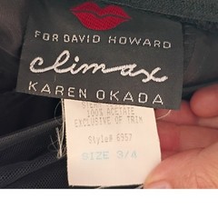 Vintage Climax Karen Okada David Howard Black Sequin Puff Sleeve Mini Dress 3/4
