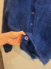 Antartex Sweater 75% Mohair 25% Wool Hand Knitted Scotland Royal Blue Medium