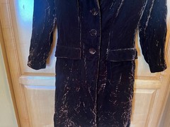 Vintage BlackTie Oleg Cassini Chocolate Brown Crushed Velvet Jacket, Size 8