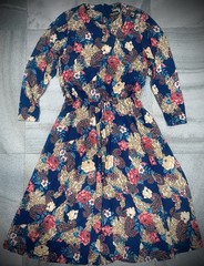 Vintage Stuart Alan “Secretary” Maxi Dress Floral Paisley Print Size 12 Retro
