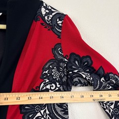 Joseph Ribkoff 8 Red Black Paisley 2pc Set Jacket Tank Career Art to Wear VTG