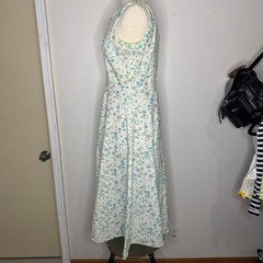 VTG 90s Victoria Holley Cottagecore Floral Fit & Flare Cotton Midi Dress 12