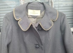 1940’s Sz 6-8 Hudson Womens Wool Coat with Peter Pan collar, Celluloid Buttons