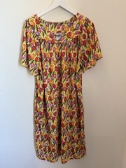 Anthony Richard’s Nightgown House Dress Muumuu Yellow Tulip Print Large
