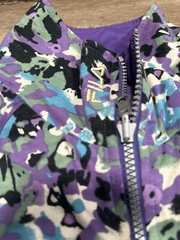 Vintage FILA Purple Reversible Jacket 90s Flowers Retro Fresh Prince Women’s M