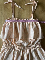 Vintage 70s Tied Straps Top Pink Floral Hippy Retro Brady Bunch
