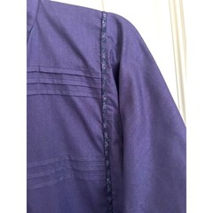 Geiger Tyrol Austria Cotton Pintuck Blouse Womens 40 Purple Button Down Vintage