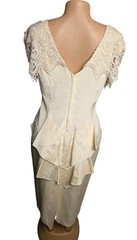 Vtg 80s Cachet by Bari Protas Formal Fitted Column Dress Women 13/14 Dallas Glam