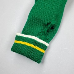 Vintage 1950s Varsity Cheer Sweater Womens USA Made Kelly Green Virgin Wool 60s