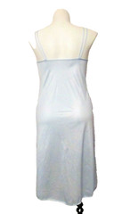70’s Sidney Bernstein Slippery Silky Blue Nylon Mid Length Nightgown L USA made