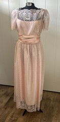 Vintage 1970’s JC Penny Peachy Pink And Lace Dress Size 11/2