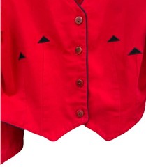 VTG ROUGHRIDER By Circle T Cropped Western Jacket Women XL Red Denim.Rodeo