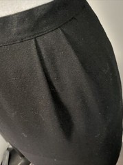 Vtg BERT NEWMAN 2-Pc Wool Black/Red Skirt Asymmetric Button Jacket Suit SZ 10